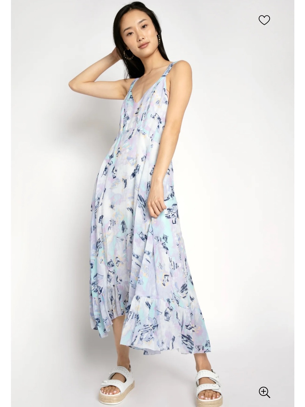 IRO Pastel Blue Floral V-Neck Maxi Dress